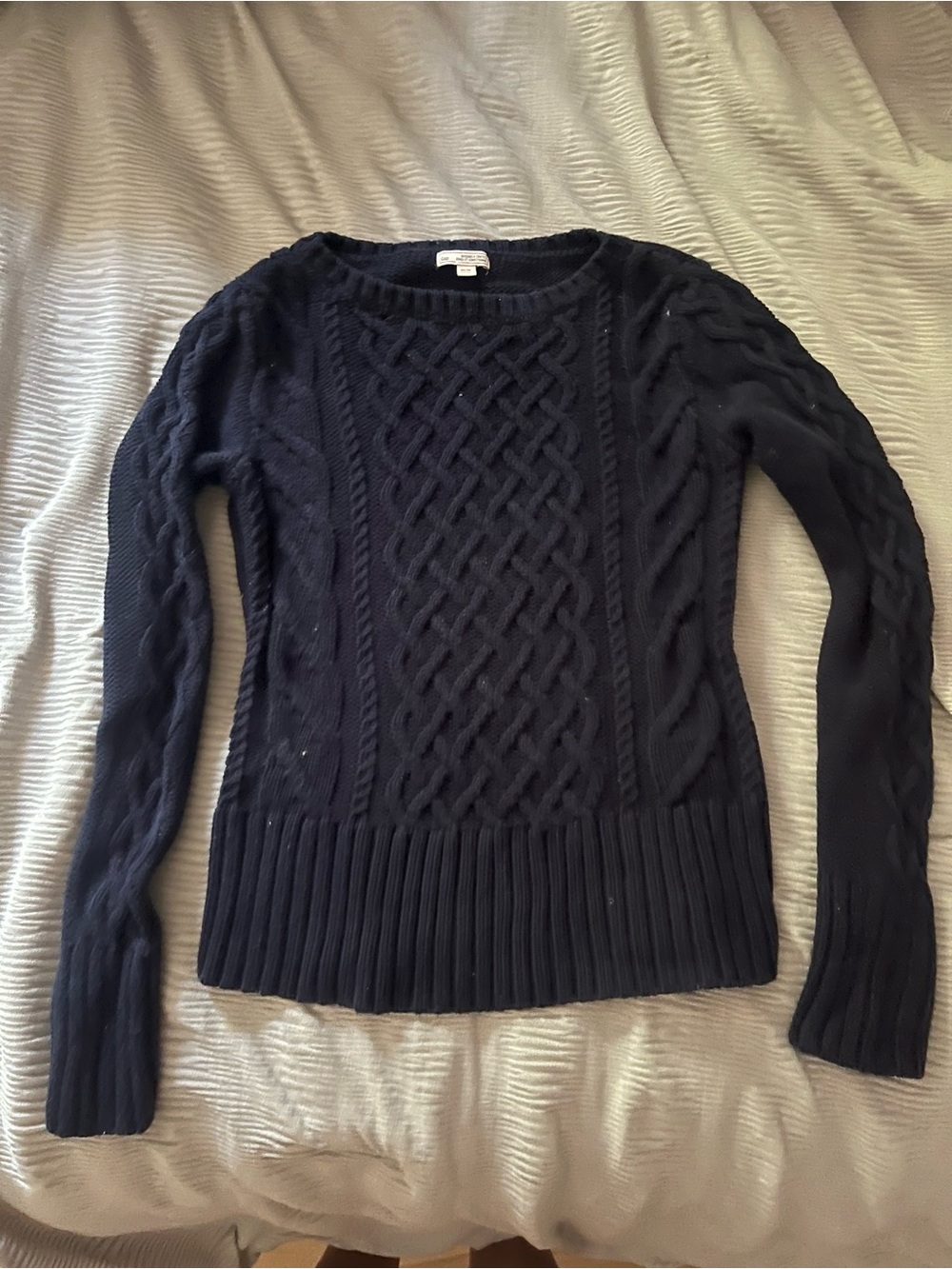 Vintage Gap Classic Cable Knit Crewneck Sweater - Navy